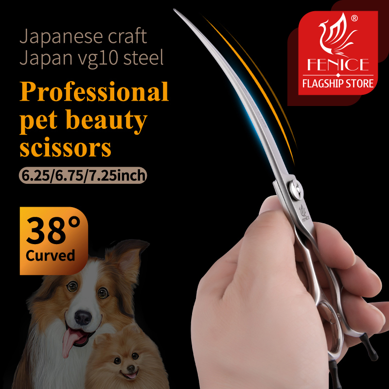 Professional Pet Grooming Scissors Curved - Fenice Chuyên Nghiệp Cho Chó Cong