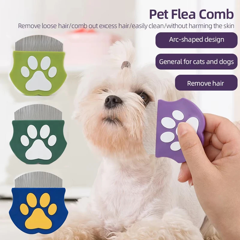 Flea Comb Fine Tooth Pet Tear Stain - Pet Flea Comb for Cats Dogs