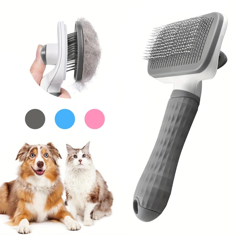 Slicker Brush Self Cleaning Pet Grooming - Self-cleaning Pet Hair Remove Comb Cat