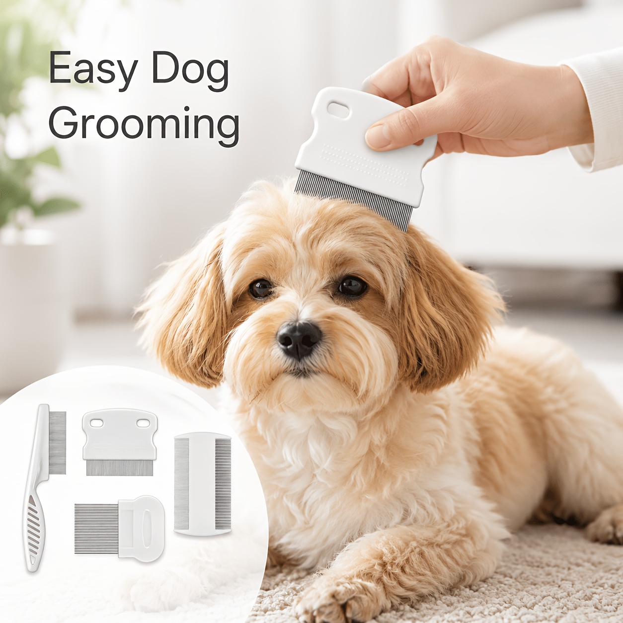 4PCS Pet Comb Flea Comb Fine-T - đánh giá và giá Flea Comb Fine Tooth Pet Tear Stain