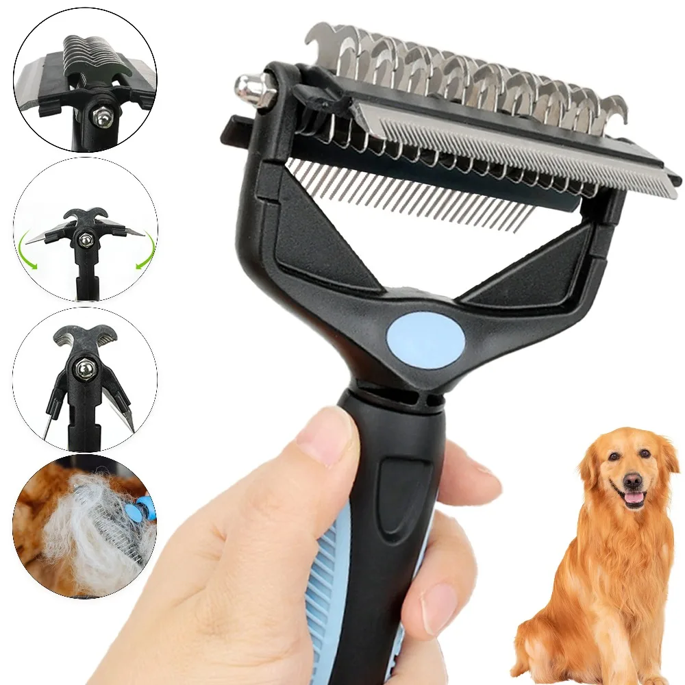 3 In 1 Pet Deshedding Brush Do - đánh giá và giá Undercoat Rake Dematting Tool Dog Shedding