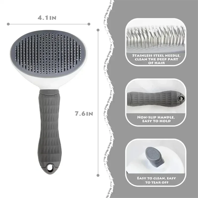 Self-Cleaning Pet Hair Removal - đánh giá và giá Slicker Brush Self Cleaning Pet Grooming