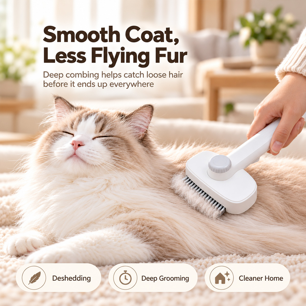 1pc 2 in 1 Pet Grooming Brush  - đánh giá và giá Slicker Brush Self Cleaning Pet Grooming