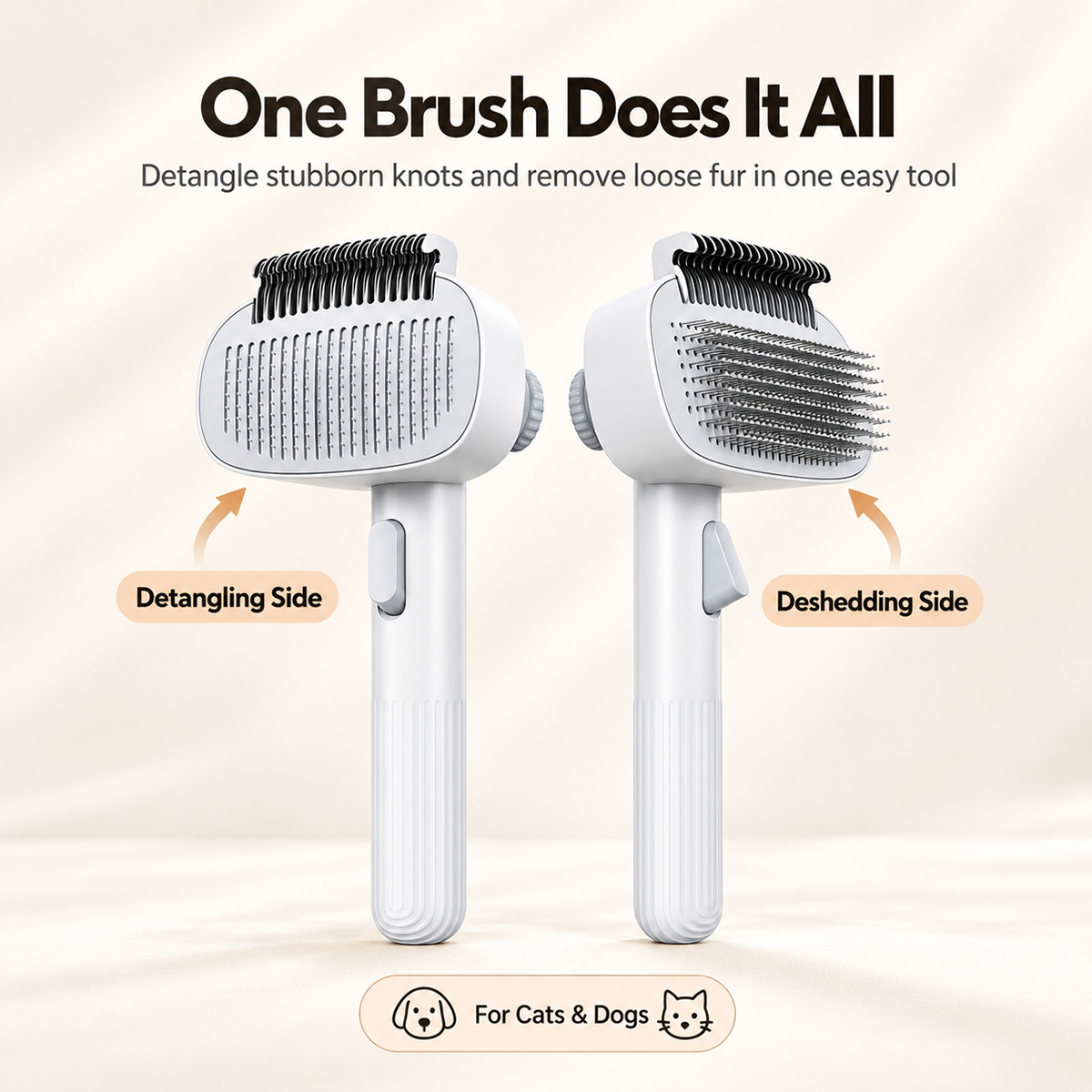 1pc 2 in 1 Pet Grooming Brush  - đánh giá và giá Slicker Brush Self Cleaning Pet Grooming