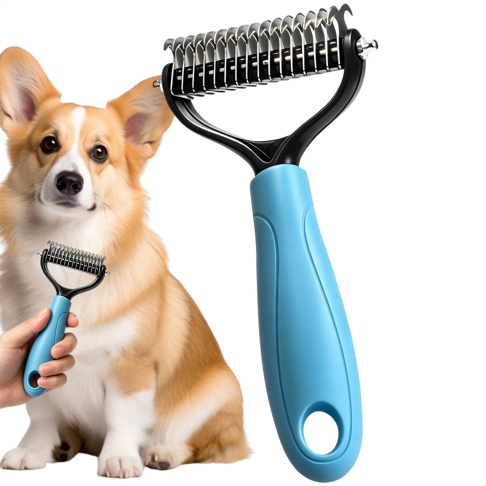 Double Sided Pet Deshedding Br - đánh giá và giá Undercoat Rake Dematting Tool Dog Shedding