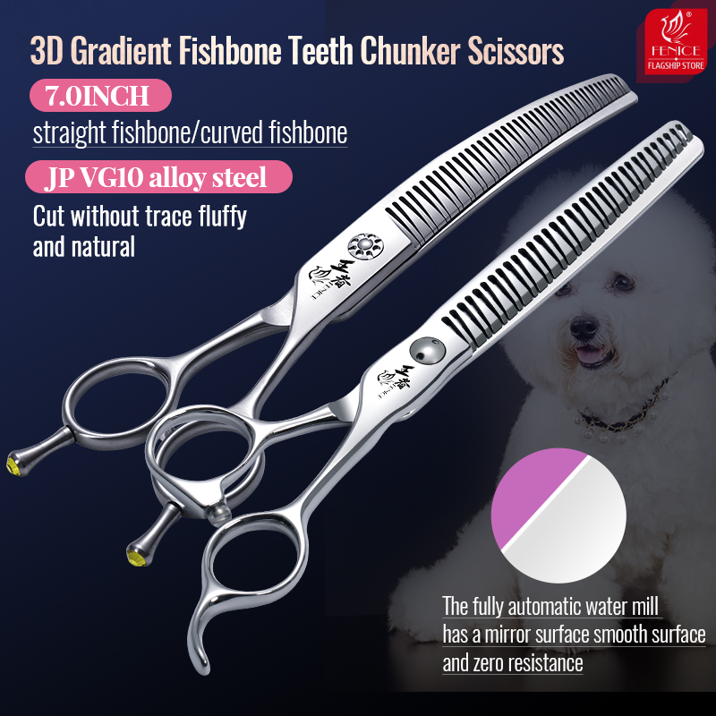 Fenice Professional VG10 Steel - đánh giá và giá Professional Pet Grooming Scissors Curved