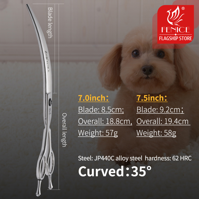 Fenice Professional Left Hand  - đánh giá và giá Professional Pet Grooming Scissors Curved