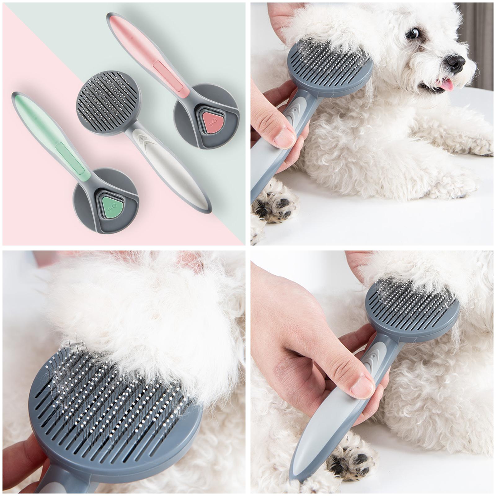 Cat Dog Grooming Brush, Kitten - đánh giá và giá Slicker Brush Self Cleaning Pet Grooming