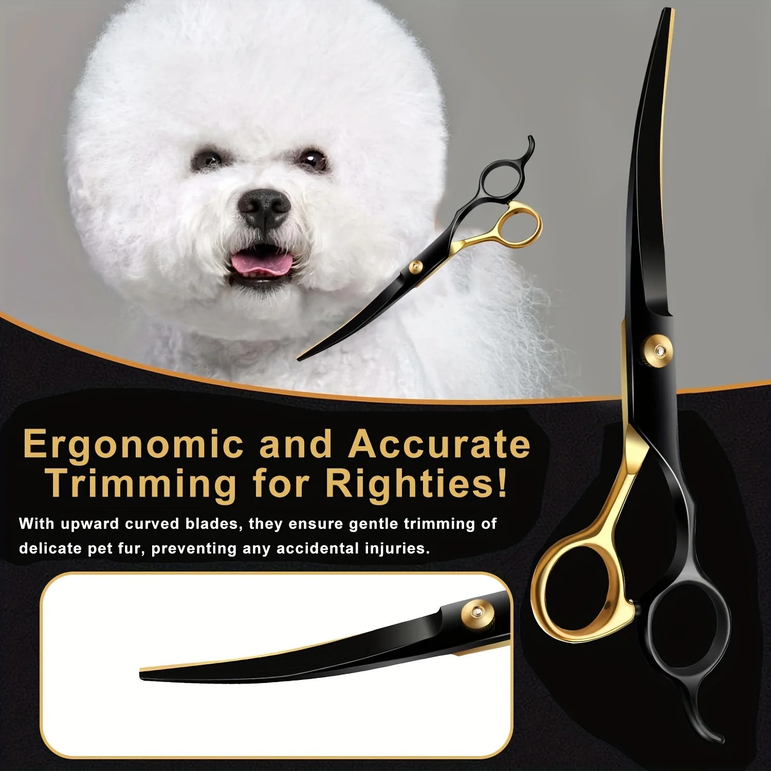 Professional 7-Inch Curved Chu - đánh giá và giá Professional Pet Grooming Scissors Curved