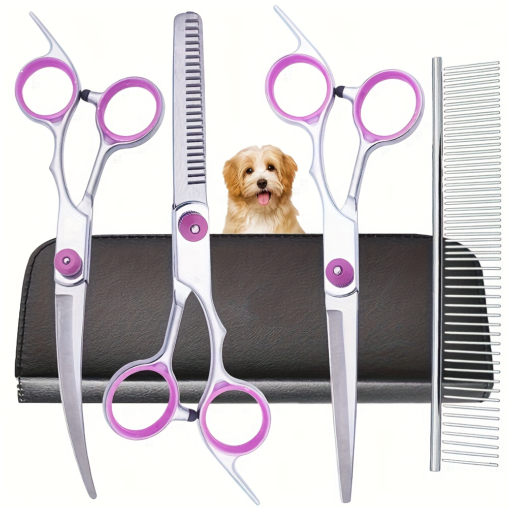 5Pcs Professional Dog Grooming - đánh giá và giá Professional Pet Grooming Scissors Curved